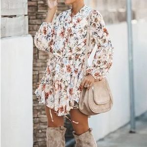 VICI- Off White Multi Floral Printed dress